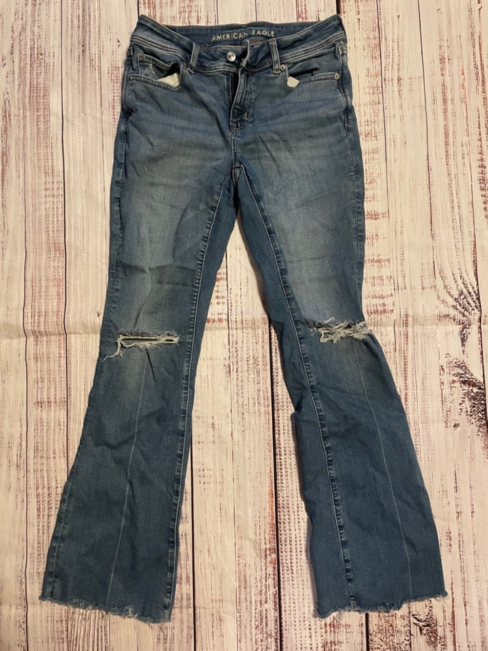 American Eagle Outfitters Blue Distressed kickboot